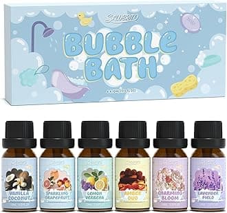 SALUBRITO Bath Fragrance Oils, Premium Essential Oil Set for Diffuser, Soap, Candle Making Scents, Vanilla & Coconut, Sparkling Grapefruit, Lemon Verbena, Amber Oud, Charming Bloom, Lavender Field