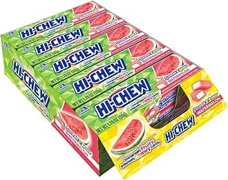 - HI-CHEW Watermelon Sticks, 15-Pack, Soft & Chewy Easter Candy, 1.76oz Each, Bulk Candy Individually Wrapped - Made with Immensely Juicy Fruity Flavors