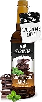 Syruvia Coffee Syrup, Chocolate Mint Flavored Syrup for Drinks, Lattes, and Desserts – 25.4 fl oz,
