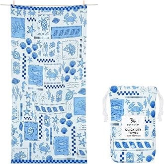 Dock & Bay Beach Towel - Quick Dry, Sand Free - Compact, Lightweight - 100% Recycled - Includes Bag - Grecian Shores - Extra Large (200x90cm, 78x35)