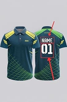 Custom Sports Cricket Jersey Customise t-Shirt for Men Personalised Name | 2 Year to 5XL