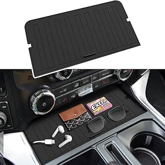 GZSH Center Console Organizer for F150 2021-2025 / Lightning XLT 2022-2024 with Rubber Liners and USB Hole Keep Clean and Organized Deep Center Console Tray Perfect for F150 Right in Front Shifter
