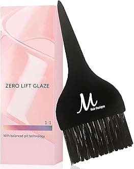 Shinefinity Zero Lift Glaze 06/06 Dark Blonde Violet Demi-Permanent Hair Color 2 Ounce and M Hair Designs Tint Brush (Bundle)