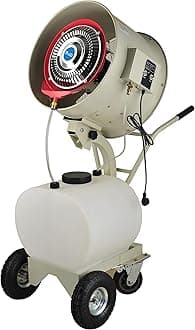 Commercial Outdoor Mist Cooling Fan - Ideal for Stores, Water Mist Dust Removal, Yards - 58L Water Tank, 12-Hour Continuous Operation, Connects to Water Supply, Cools 1200 sq ft (110V-350W-20inch)(1