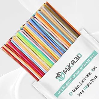 - 22 Colors PCL 3D Pen Filament Refill for 3Doodler Start+ 3D Pen, Low Print Temperature Filament Only Fit for 3Doodler Start 3D Pen, Each Color 15cm x 5pc, Total 110pcs 1650cm PCL Filament by MIKA3D