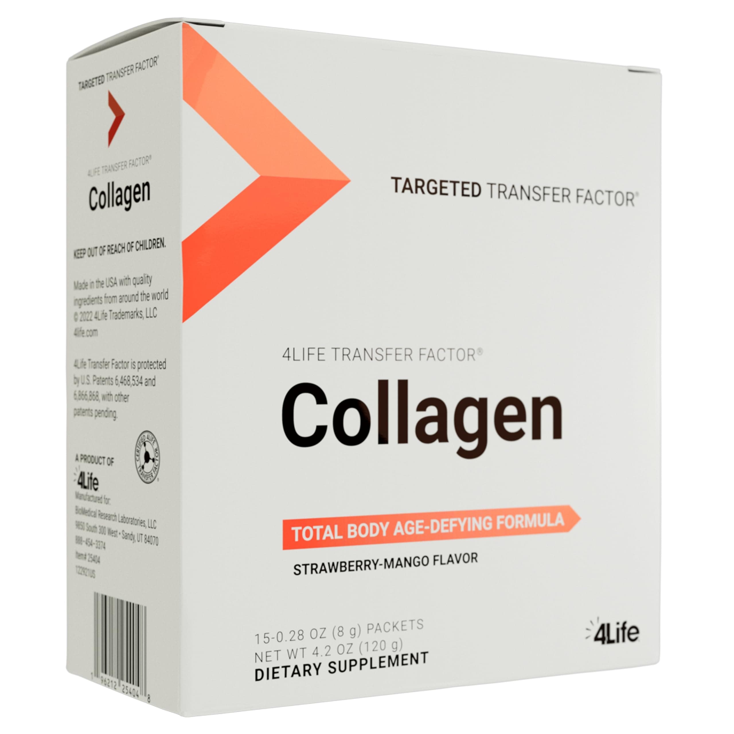 4Life Transfer Factor Collagen - Formula with Vitamins and 5 Types of Collagen - Hair, Skin, and Nail Support - 15 Packets