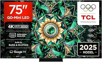 75Q7C-UK QD-Mini LED TV, 4K HDR Premium 2600, Smart TV Powered by Google TV (Dolby Vision IQ & Atmos, HVA Panel, Audio by Bang & Olufsen, 144Hz Motion Clarity Pro)