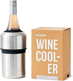 Wine Cooler | Premium Iceless Wine Chiller | Keeps Wine Cold up to 6 Hours | Award Winning Design | New Wine Accessory | Fits Some Champagne Bottles (Brushed Stainless)