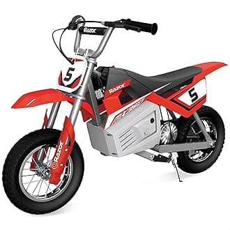MX350 Dirt Rocket Electric Bike for Kids Ages 8+, 140 lb Max Weight, Red – 24V Battery, Up to 14 Mph, 30-Min Ride Time on High Speed, Twist-Grip Throttle, Spoked Wheels w/ 12” Pneumatic Tires
