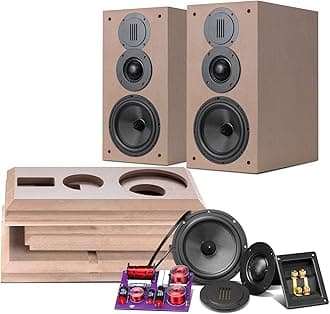 DIY 3 Way Passive Bookshelf Speakers Pair - DIY Speaker Kit-Peak Power 120 Watt Home Theater Bookshelf Speakers for Surrounds or Front