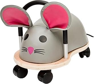 Wheelybug Toddler Wooden Ride-On, Multi-Directional Castor Wheels, Safety Certified Developmental Toy for Outdoor/Indoor Fun, Small (1-3 Years), Mouse
