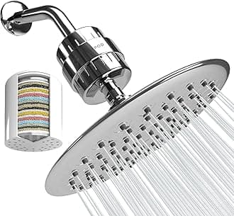 Luxury Filtered Shower Head Set 23 Stage Shower Filter - Reduces Chlorine and Heavy Metals - High Pressure Showerhead Filter (9.5" Round, Luxury Polished Chrome)