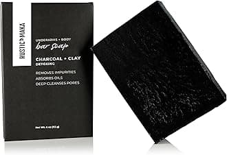 Rustic Maka Deep Cleansing Charcoal & Clay Soap Bar – Activated Charcoal Face & Body Soap for Acne-Prone, Oily, and Sensitive Skin – Kaolin Clay Formula for Pore Cleansing & Oil Control
