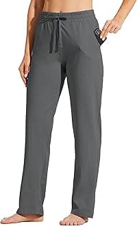 Women's Cotton Sweatpants Yoga Lounge Open Bottom Sports Pants Straight Leg Casual Pants with Pockets