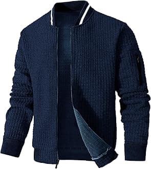 SAVKOOVMens Lightweight Jacket Casual Bomber Jacket Varsity Coat