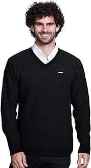 GODFREY Thin and Warm V Neck Pullover Woolen Sweater for Men