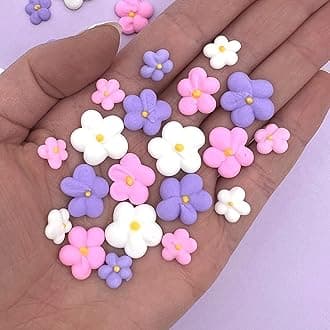 Royal Icing Blossoms | Mini Edible Flowers | Edible Roses | White Wedding Flowers | Cake Sprinkles | Bulk Sprinkle Mix | by Simply Sucré (54 Flowers, Fairy Blossoms)
