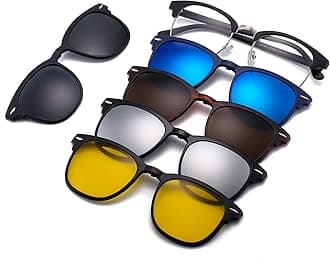 Magnetic 5 Pcs Polarized Clip-on Sunglasses Plastic Frame for Night Driving