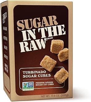 Sugar In The Raw Turbinado Cane Sugar Cubes, 17.6 oz. Box, Pure, All-Natural Turbinado Sugar, Non-GMO Project Certified, Kosher, Vegan and Gluten Free