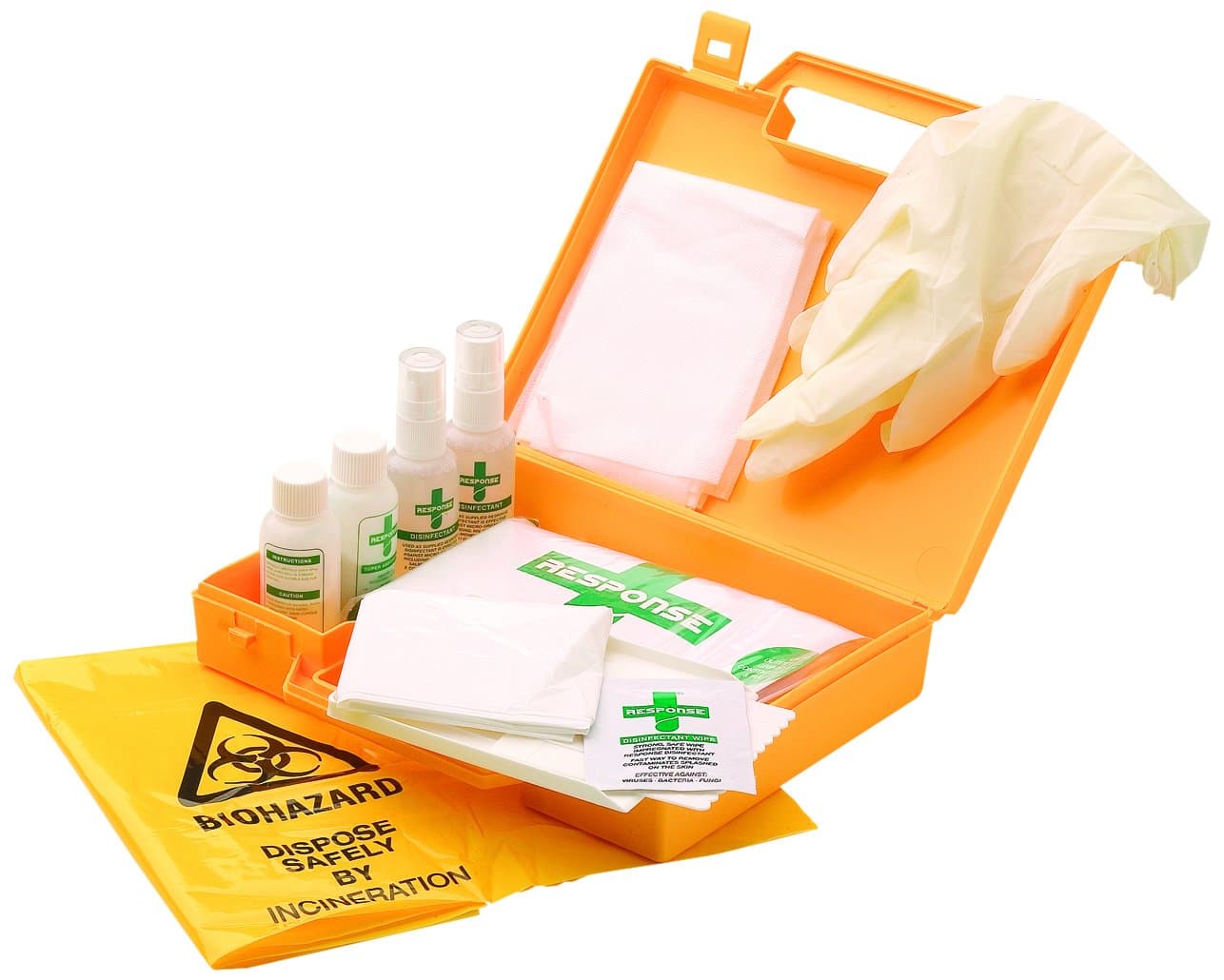 Response UK Body Fluid Application Kit with Vinyl Gloves - Pack of 2