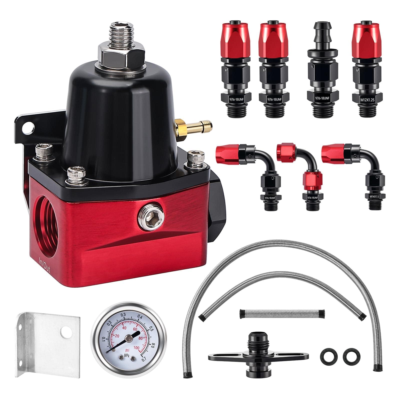 Fuel Pressure Regulator 6AN EFI Bypass Return Adjustable (30-70PSI)