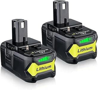 Masione - 2 Pack Ryobi 6.5Ah 18V P108 Lithium Battery for Ryobi P102 P103 P104 P105 P107 P108 P109 Cordless Power Tools