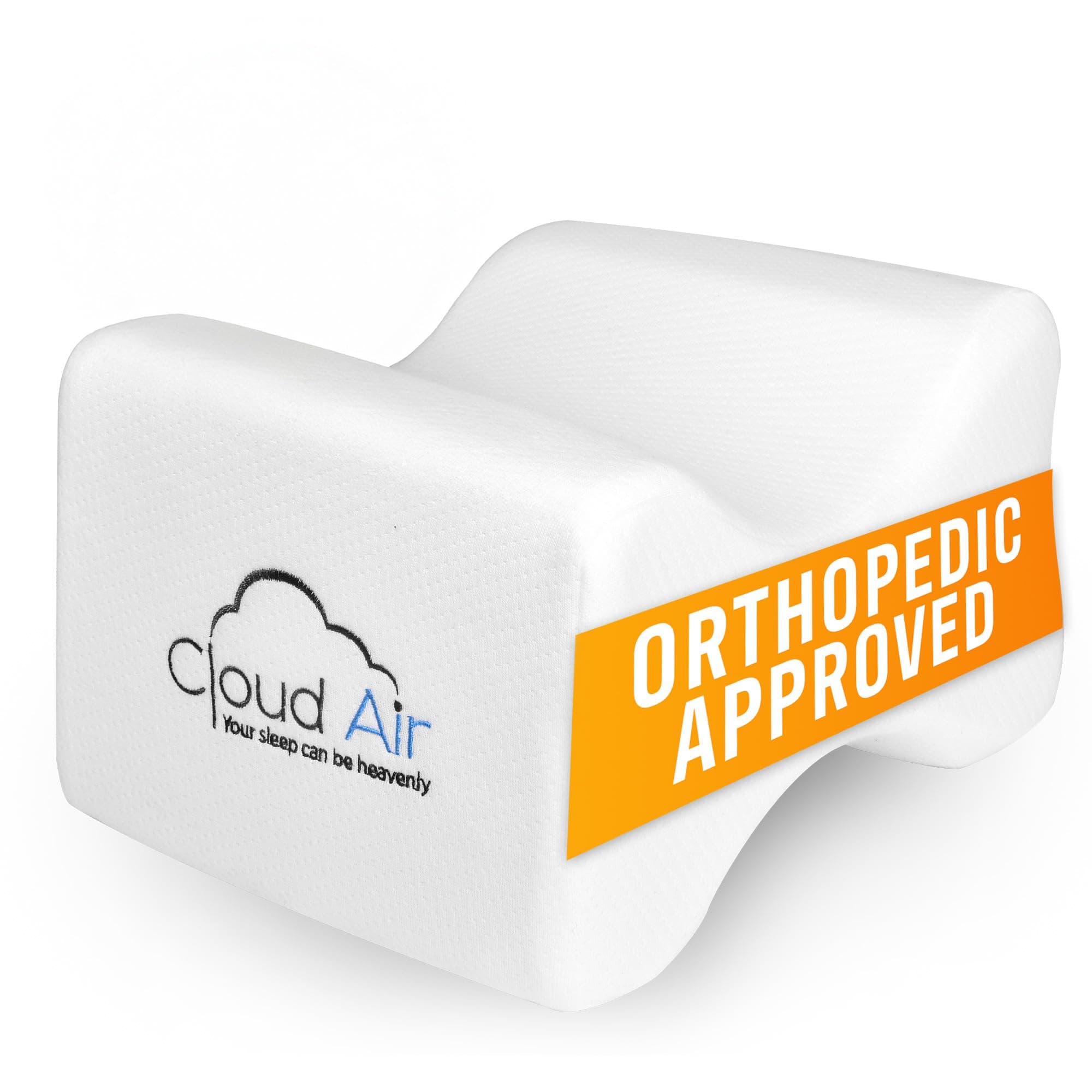 Vaunn Medical Cloud Air Side Sleeper Memory Foam Knee Pillow and Leg Positioner Cushion to Soothe Back, Leg and Hip Discomfort