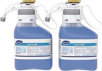 Diversey II 256 5019317 Disinfectant Cleaner Concentrate, Multi-Surface for Home & Commercial Use, Odor Control, Mint Scent, SmartDose SmartDose Bottle, 1.4 Liter (Pack of 2)