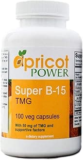 Apricot Power Super B-15 Non Toxic Pangamic Acid - Health Oxygen Levels & Energy - 100 Veg Caps