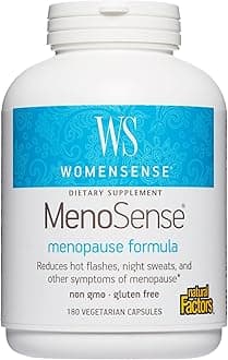 Natural Factors - WomenSense MenoSense Menopause Formula, Natural Support for Hot Flashes & Night Sweats, 180 Vegetarian Capsules