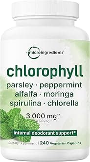 Micro Ingredients Chlorophyll Super Greens Complex | 240 Veggie Capsules with Parsley, Moringa, Spirulina, Chlorella, & More | Gluten-Free, No Additives
