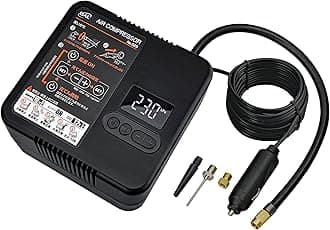 BAL (Ohashi Sangyo) Tire Air Electric Compressor with Digital Display Panel DC12V Accessory Power Supply No. 525