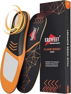 EASYFEETAnti-Fatigue Insoles for High Arch Support - Orthotics for Men Women - Plantar Fasciitis, Foot Pain Relief - Ideal for Boots, Sneakers, Hiking