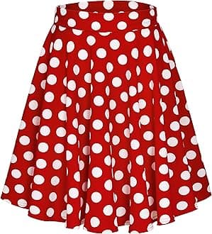 Women's Basic Midi Skirt Versatile Stretchy Flared Casual High Waisted Skirt