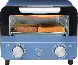 COOK WITH COLOR Mini Toaster Oven: 600W Power, Precision Timer, Auto Shutoff, and Culinary Delights Up To 450 Degrees, Navy