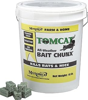 MOTOMCO, 1 oz/18 lb 008-32448 Tomcat All-Weather Bait Chunx Rat and Mouse Killer
