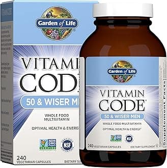 - Multivitamin for Men - Vitamin Code 50 & Wiser Men's Raw Whole Food Vitamin Supplement with Probiotics, Vegetarian, 240 Capsules