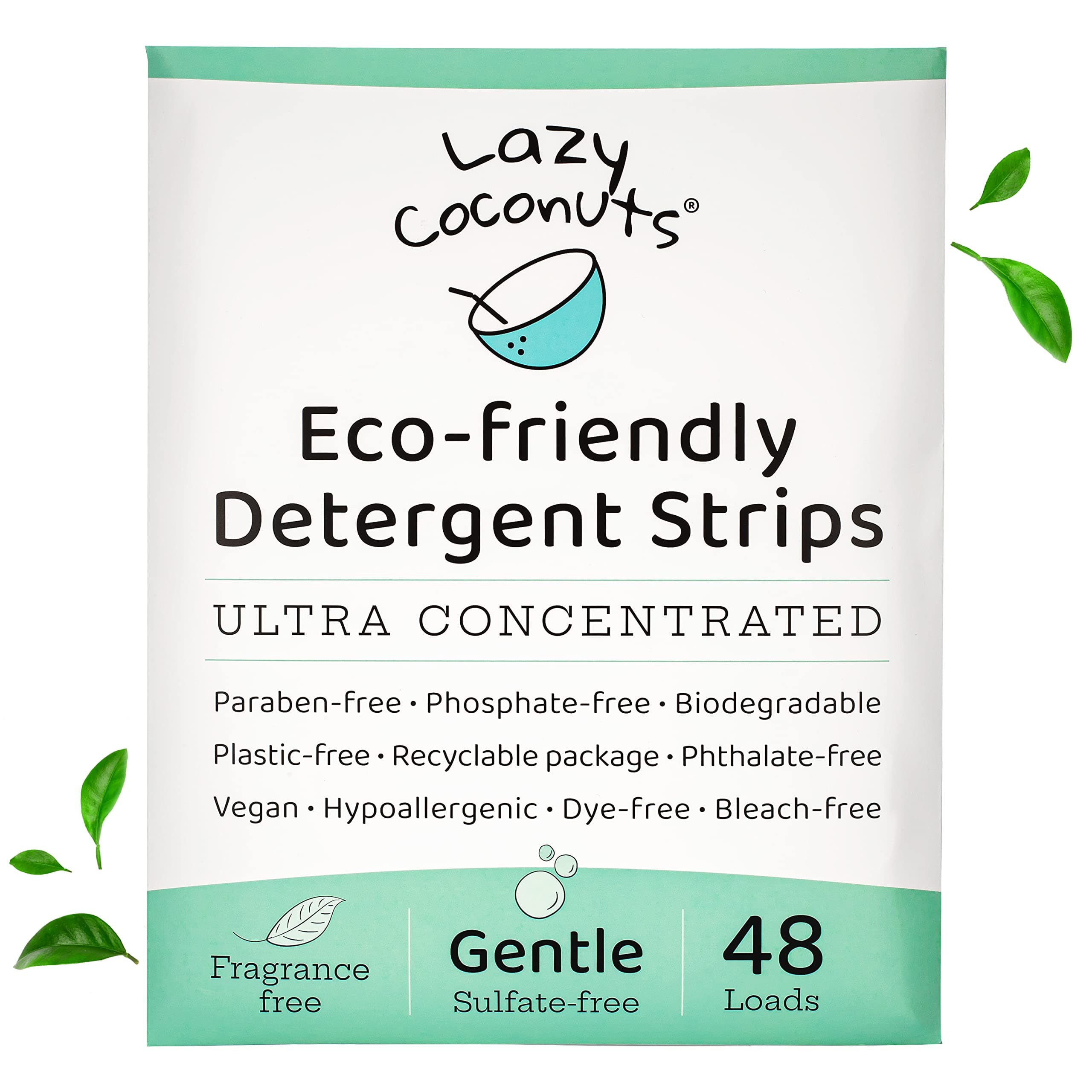 Laundry Detergent Sheets - Sulfate-free, Gentle - For Sensitive Skin, Baby, Hand Wash - Eco Friendly, Natural, Hypoallergenic, Sulfate Free, Fragrance Free, Unscented Laundry Soap