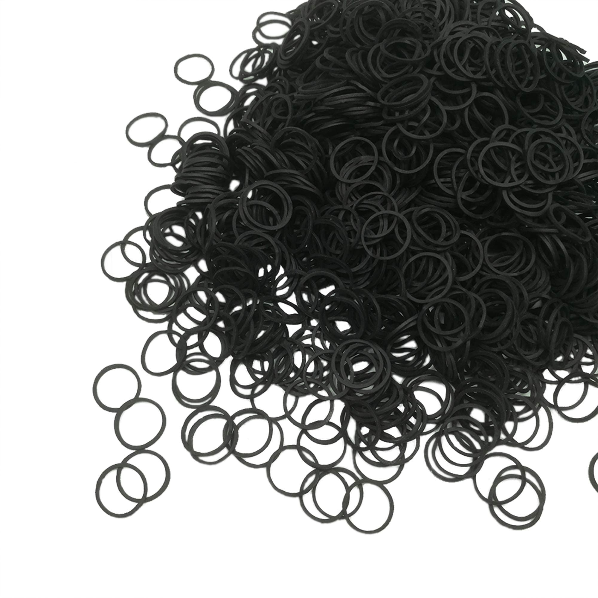 MOTYYA Mini Soft Elastic Bands, Premium Small Tiny Rubber Band for Kids Hair Hairstyle (1000 Pieces, Black)