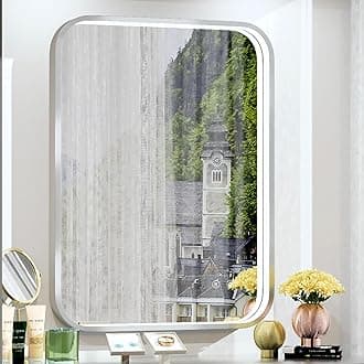 24x32 Inch Silver LED Mirror for Bathroom with Lights, Adjustable 3000K/4500K/6000K, Wall Mounted Lighted Bathroom Vanity Mirrors, Memory Funtiom, Dimmable, Anti-Fog, Horizontal/Vertical