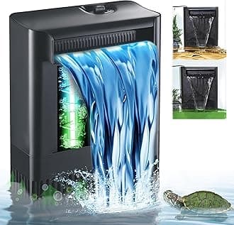 - Turtle Tank Filter w/ U-V Light for Large 40-150 Gal Tank 4-Stage Flow Adjustable Low Water Level Internal Deodorization Green Clean Machine Killing Cloudy Saltwater Freshwater Aquarium Crystal Clear