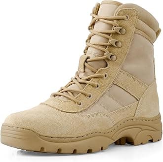 Military Tactical Combat Boots for Men Side Zipper Army Police Work Boots Anti-slip for Security Duty Desert