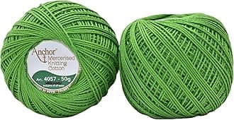 HUNNY- BUNCH® Premium Anchor Mercerised Knitting Crochet Cotton Thread Yarn Balls for Knitting, Weaving, Embroidery, DIY and Craft Making (Art. 4057) 50G - Pack of 1 (239)