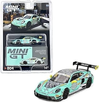 Diecast Model Car Compatible with Mini GT 1:64 Porsche 911 GT3 R #28 HubAuto Racing2023 FIA GT World Cup 70th Macau Grand Prix Limited Edition MGT00804