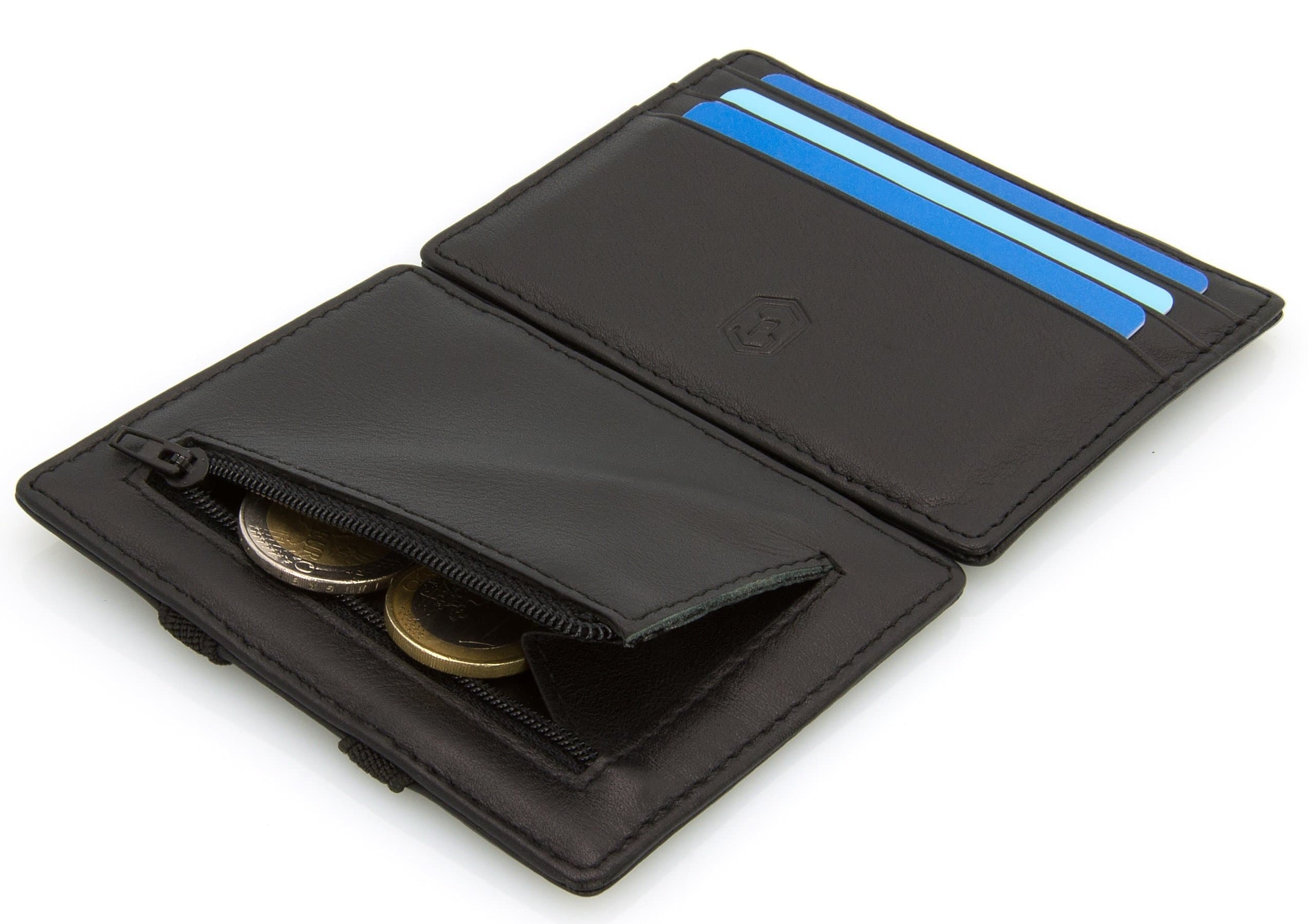 Premium Magic Wallet - Slim Leather Wallet with Coin Case - RFID and NFC Blocking - Money Clip and Credit Card Case - Travel Wallet for Men