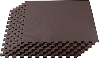 We Sell Mats Interlocking Anti-Fatigue EVA Foam Floor Mat, Brown, 6 Pack