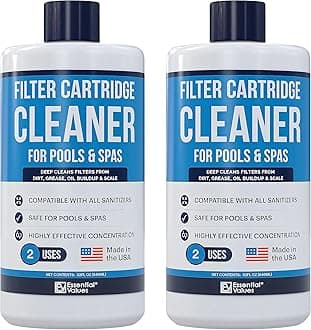 Pool & Spa Cartridge Cleaner (2 Pack, 32oz / 2 Quart Total / 4 Uses), Made in USA - Filter Cleaning Solution Comparable to Leisure Time