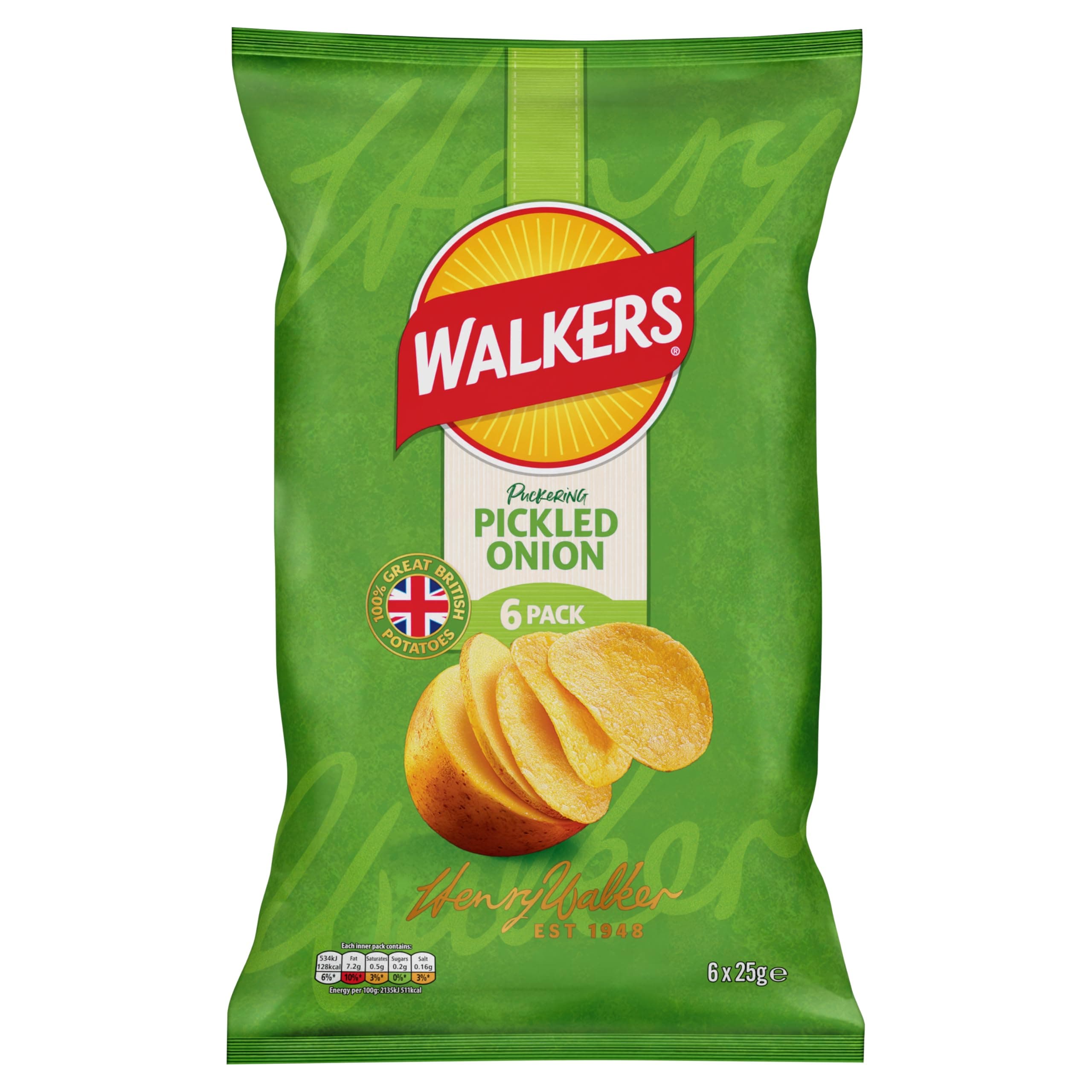Crisps Pickled Onion 6x25g
