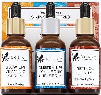 - Eclat Skincare Face Serum Set – Vitamin C, Retinol, Hyaluronic Acid for Hydration & Anti-Aging – Brightening & Firming Facial Serums – 3 Pack Face Care Set