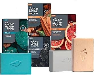 Dove Men+Care MEN + CARE Cleansing Soap Bar 4 Count to Rebuild Skin in the Shower Mixed Formulated Plant Based Ingredients 3.51 Oz